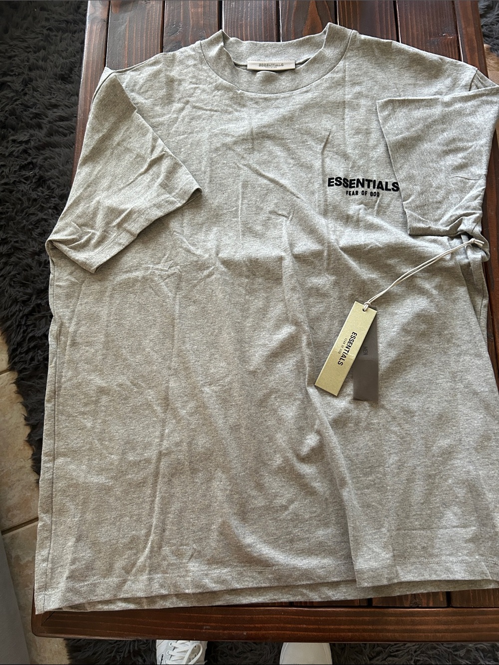NWT Fear of God Essentials SS22 Back Logo Tee Gray XXL- L46